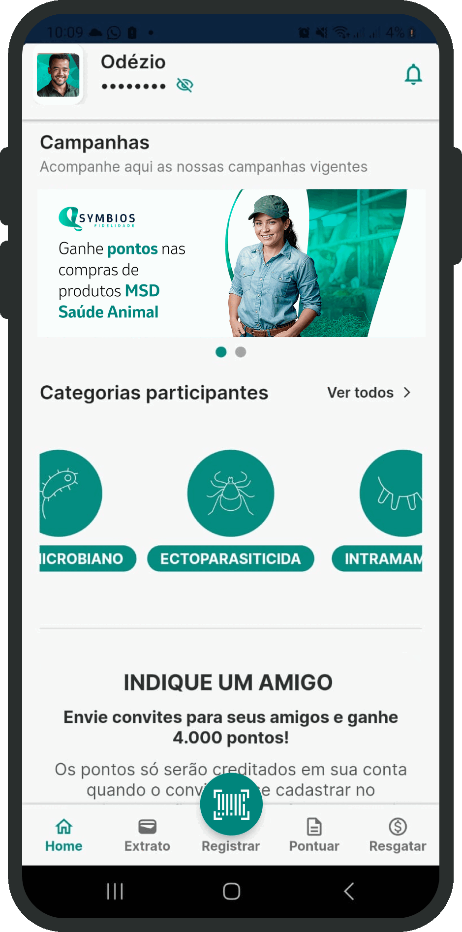 Gif demonstrando as telas do aplicativo mobile
